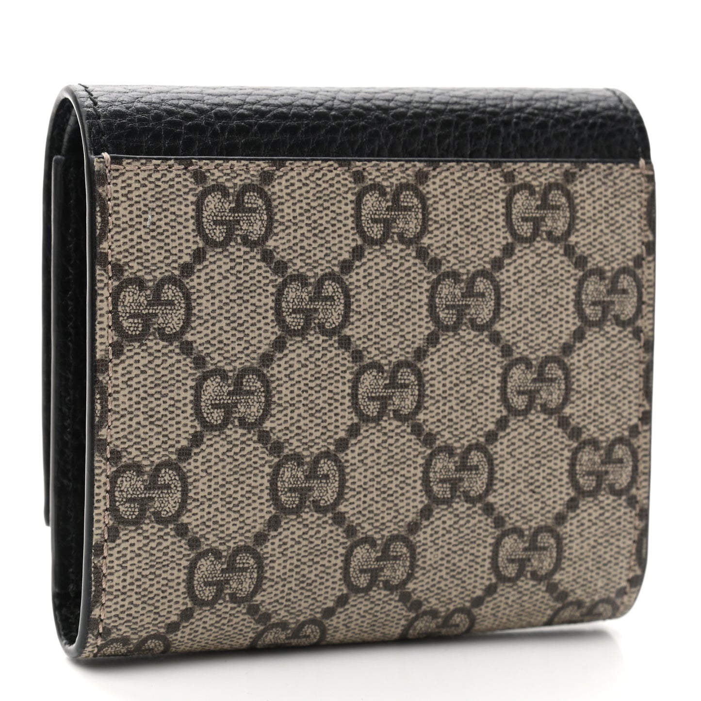 Dollar Calfskin GG Supreme Monogram Medium GG Marmont Wallet Black Beige Ebony