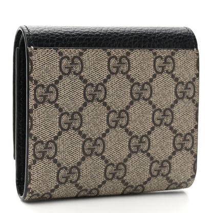 Gucci Dollar Calfskin GG Supreme Monogram Medium GG Marmont Wallet Black Beige Ebony 3 of 7