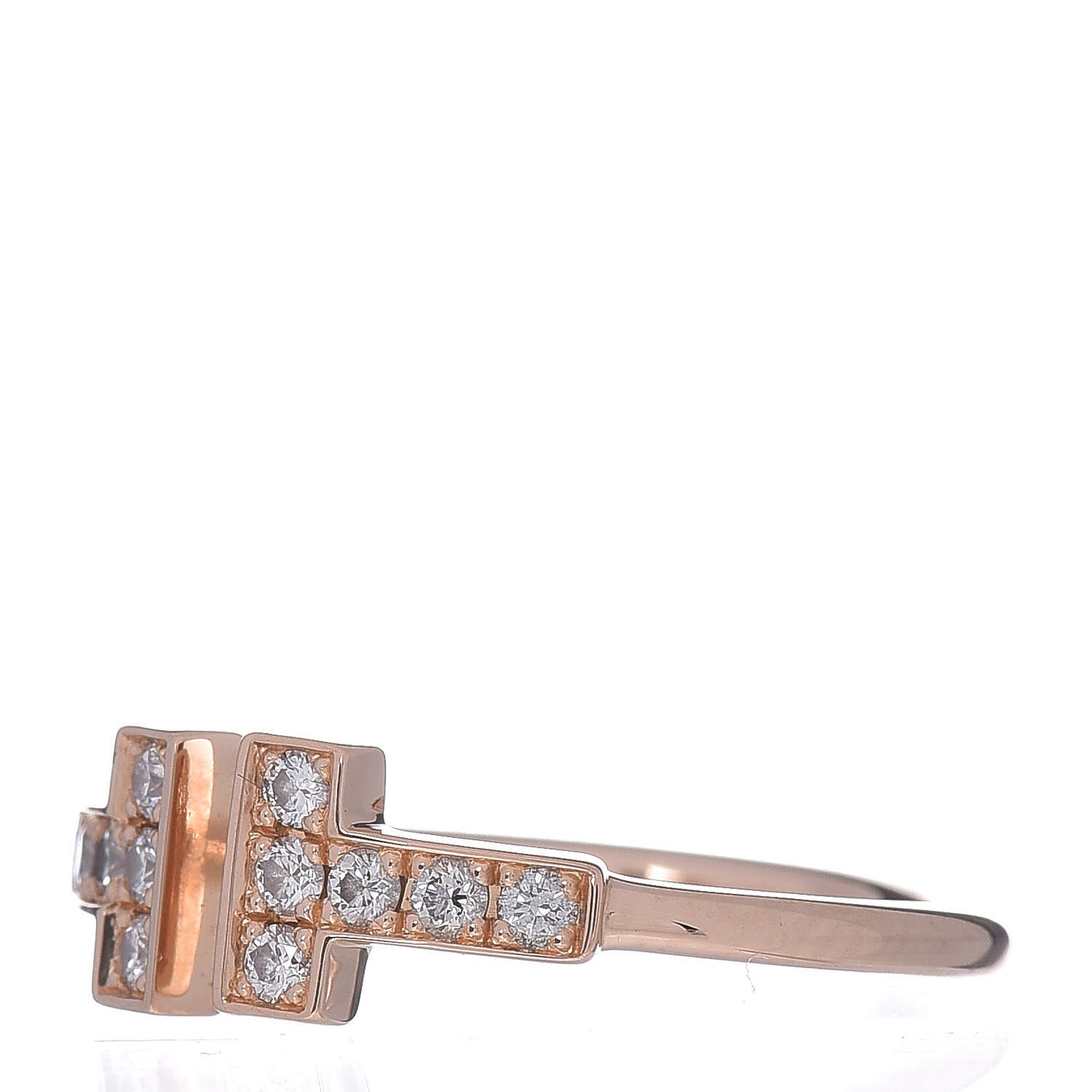 18K Rose Gold Diamond T Wire Ring 47 4.25