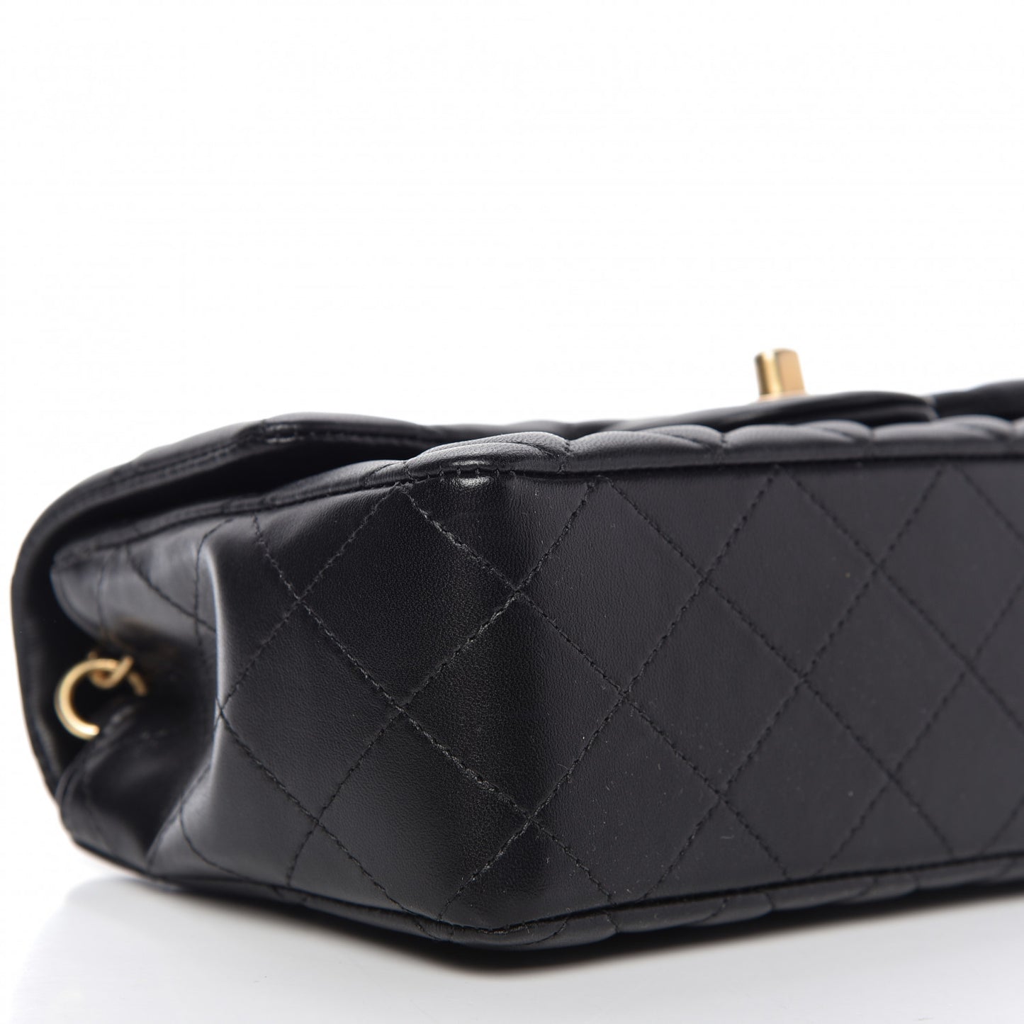 Lambskin Quilted Mini Rectangular Flap Black