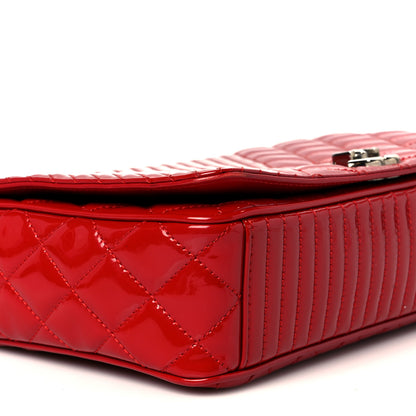 Chanel Patent Quilted Medium Coco Boy Flap Red 10 of 11