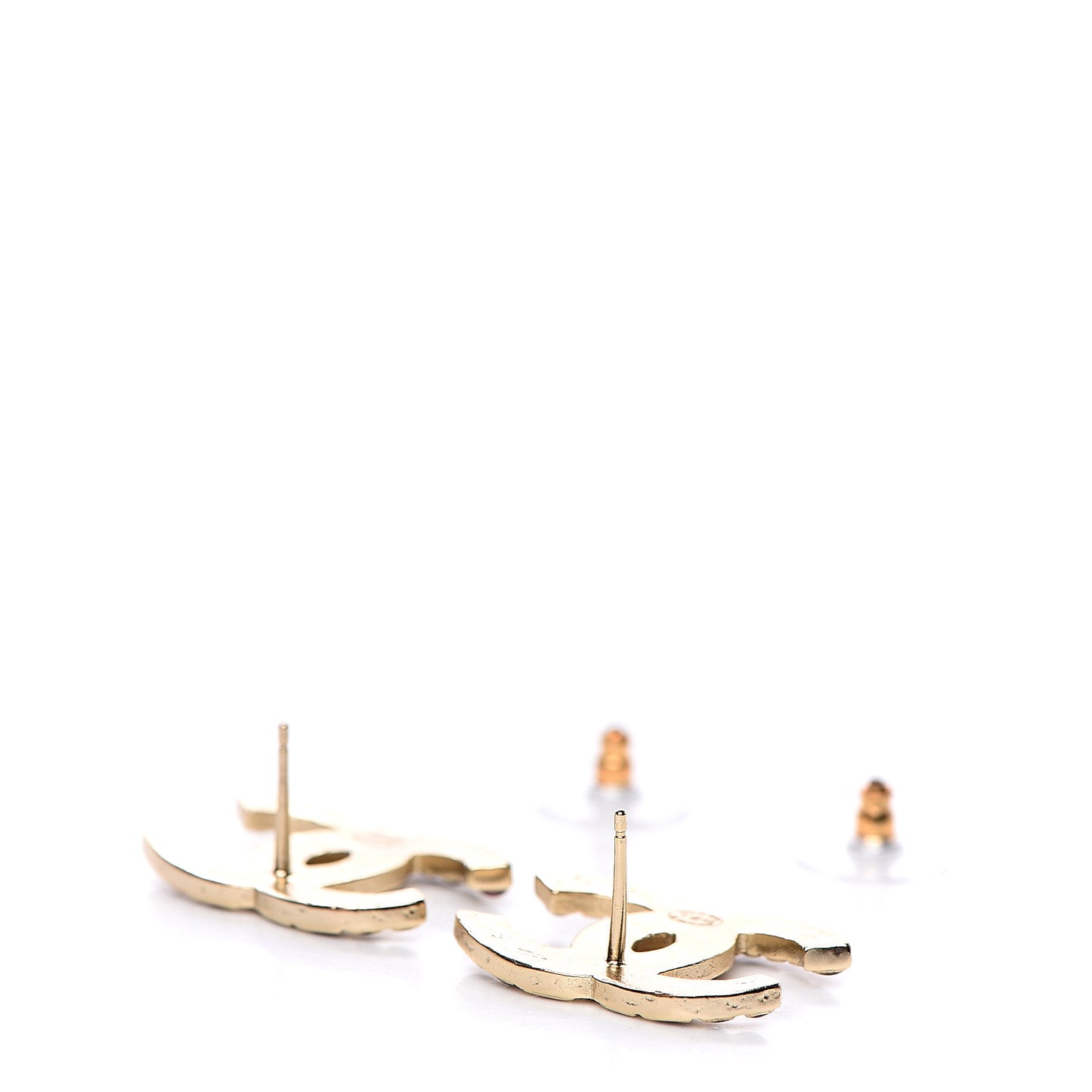 Metal Gripoix Along The Nile Earrings Gold Purple