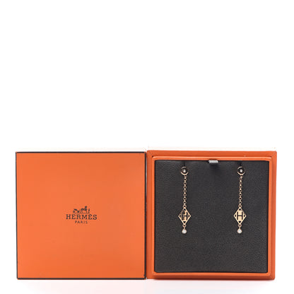 Hermes 18K Rose Gold Diamond Gambade Earrings 6 of 6