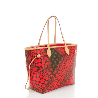 Louis Vuitton Monogram Kusama Waves Neverfull MM Red 3 of 7