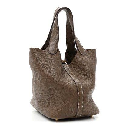 Hermes Taurillon Clemence Picotin Lock 18 PM Etoupe 3 of 10