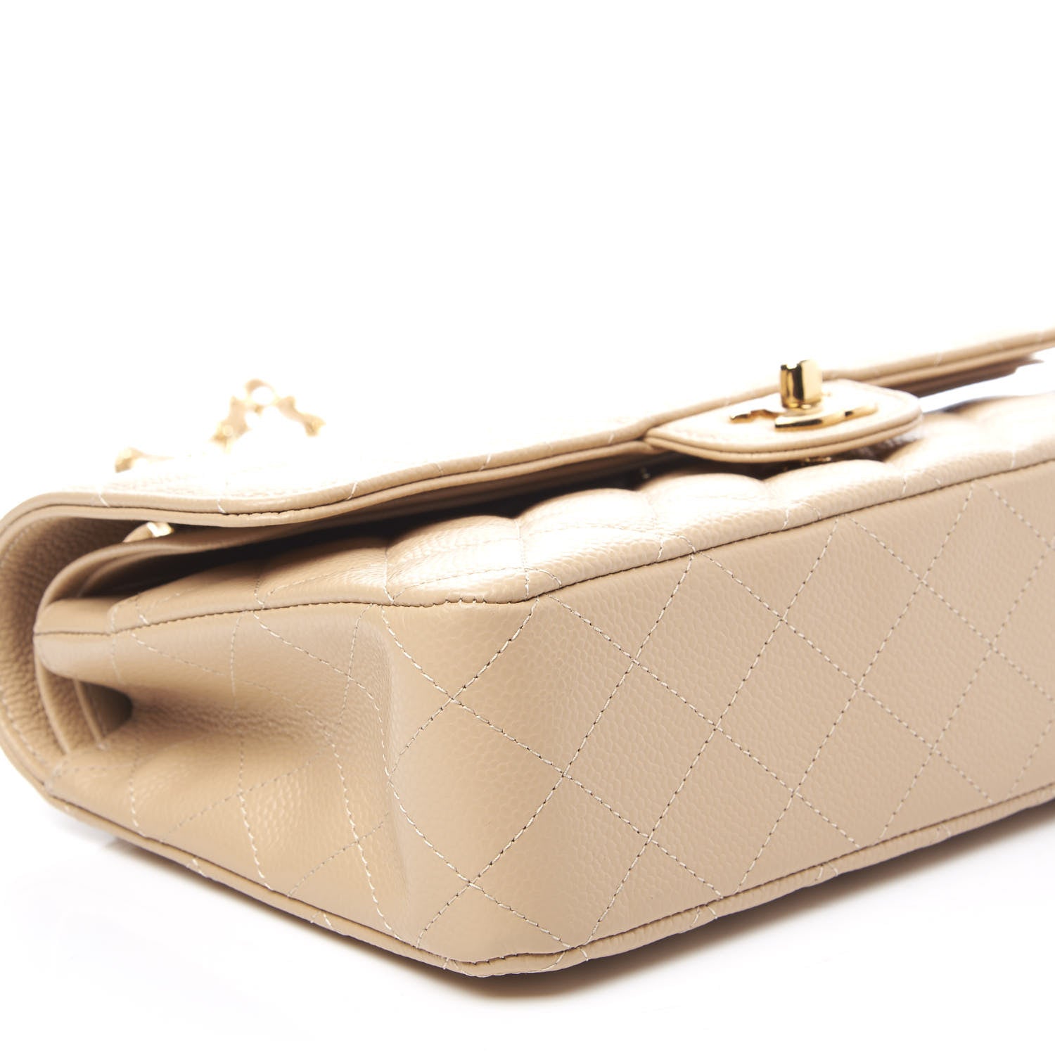 Chanel Caviar Quilted Medium Double Flap Beige Clair 5 of 10