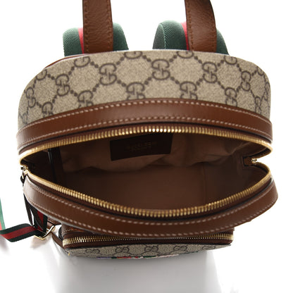 Gucci GG Supreme Monogram Web Garden Collection Embroidered Small Day Backpack Beige Tuscany 5 of 8