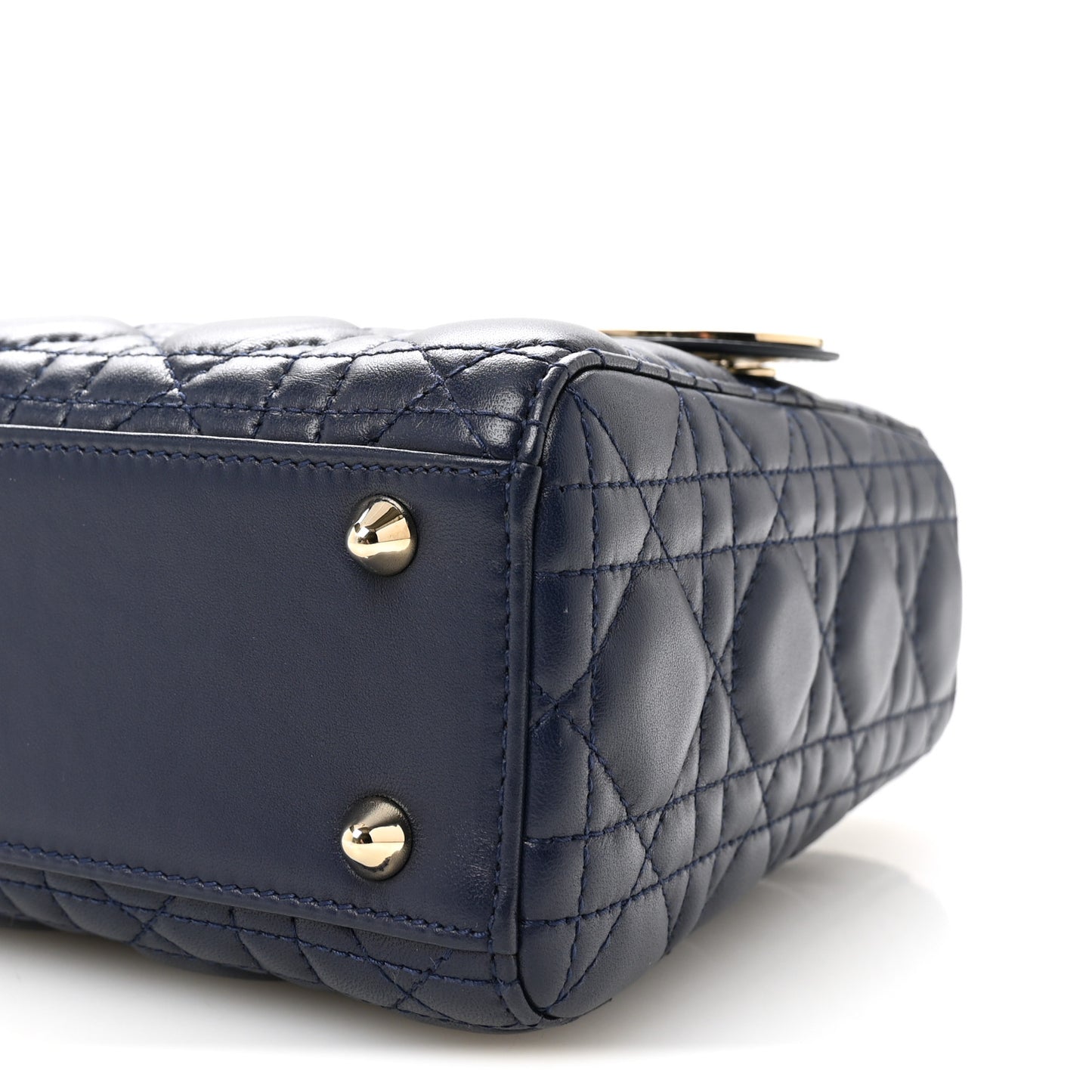 Lambskin Cannage Small Lucky Badges My Lady Dior Navy