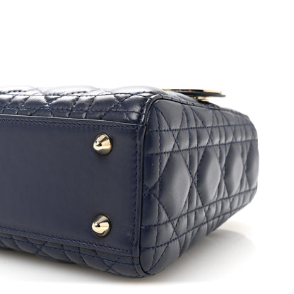 Christian Dior Lambskin Cannage Small Lucky Badges My Lady Dior Navy 9 of 9