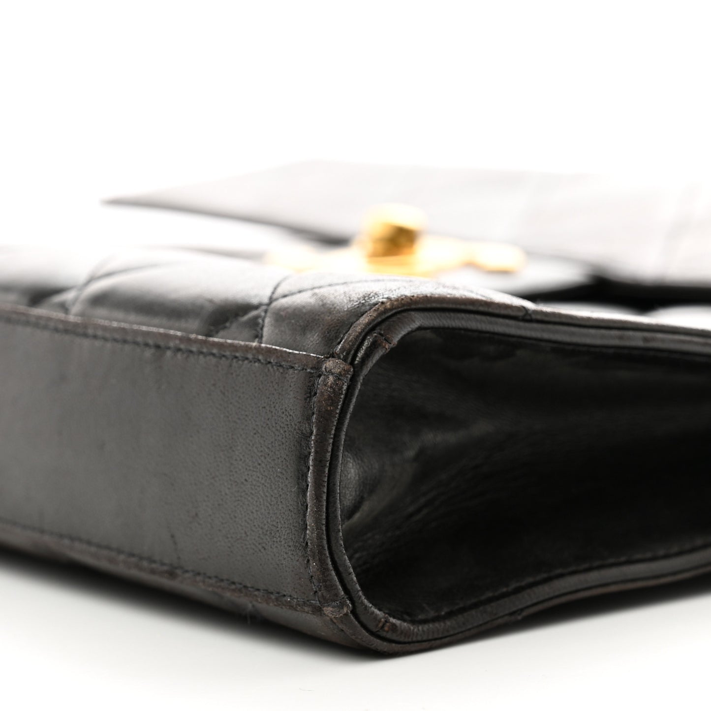 Lambskin Quilted Briefcase Laptop Bag Black