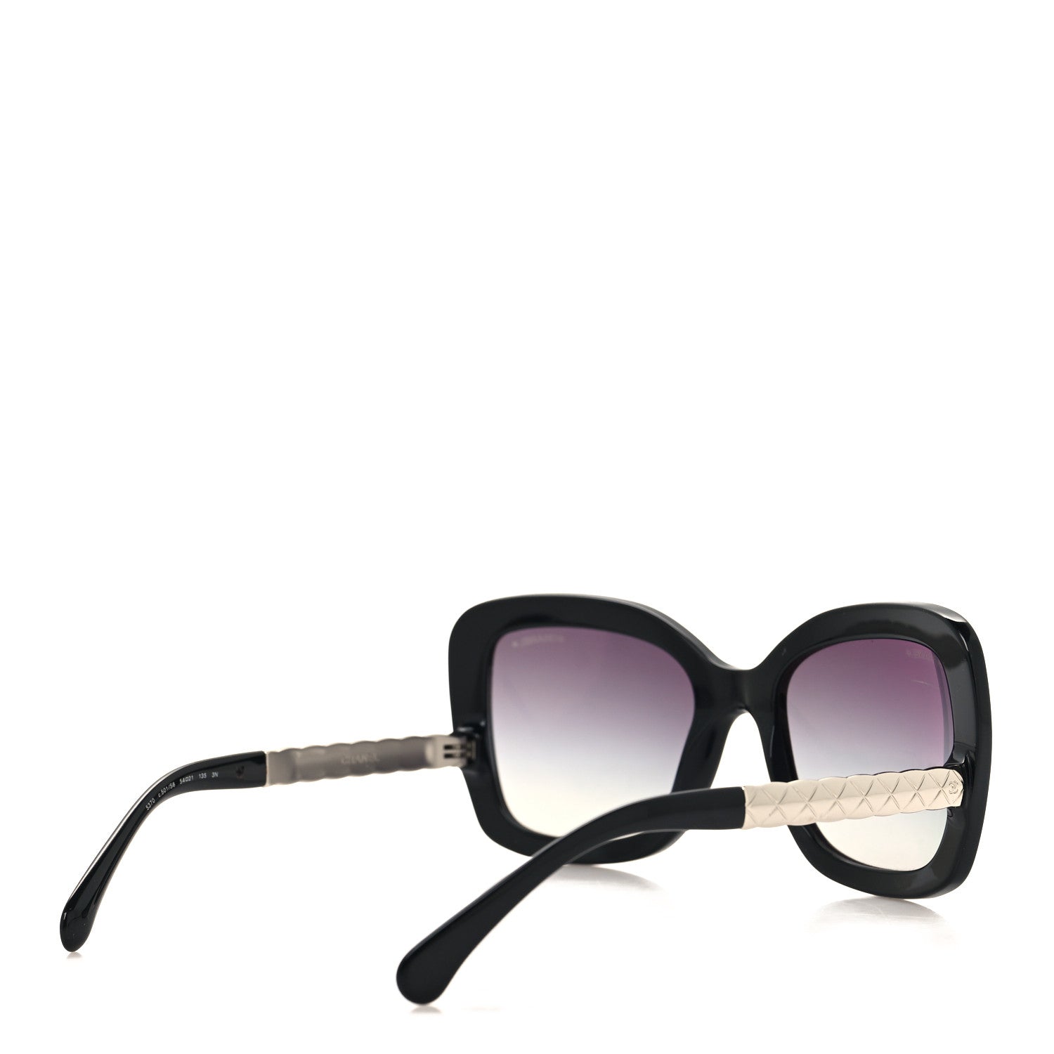 Chanel Acetate Spring Butterfly Sunglasses 5370 Black Silver 4 of 7