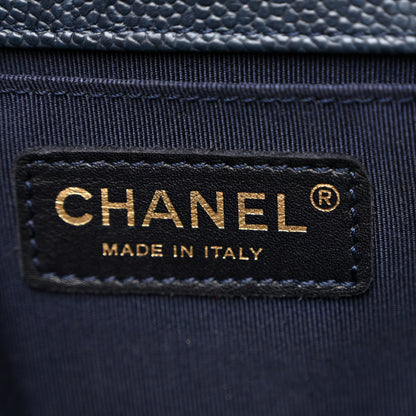 Chanel Caviar Quilted Medium Boy Flap Navy 6 of 11