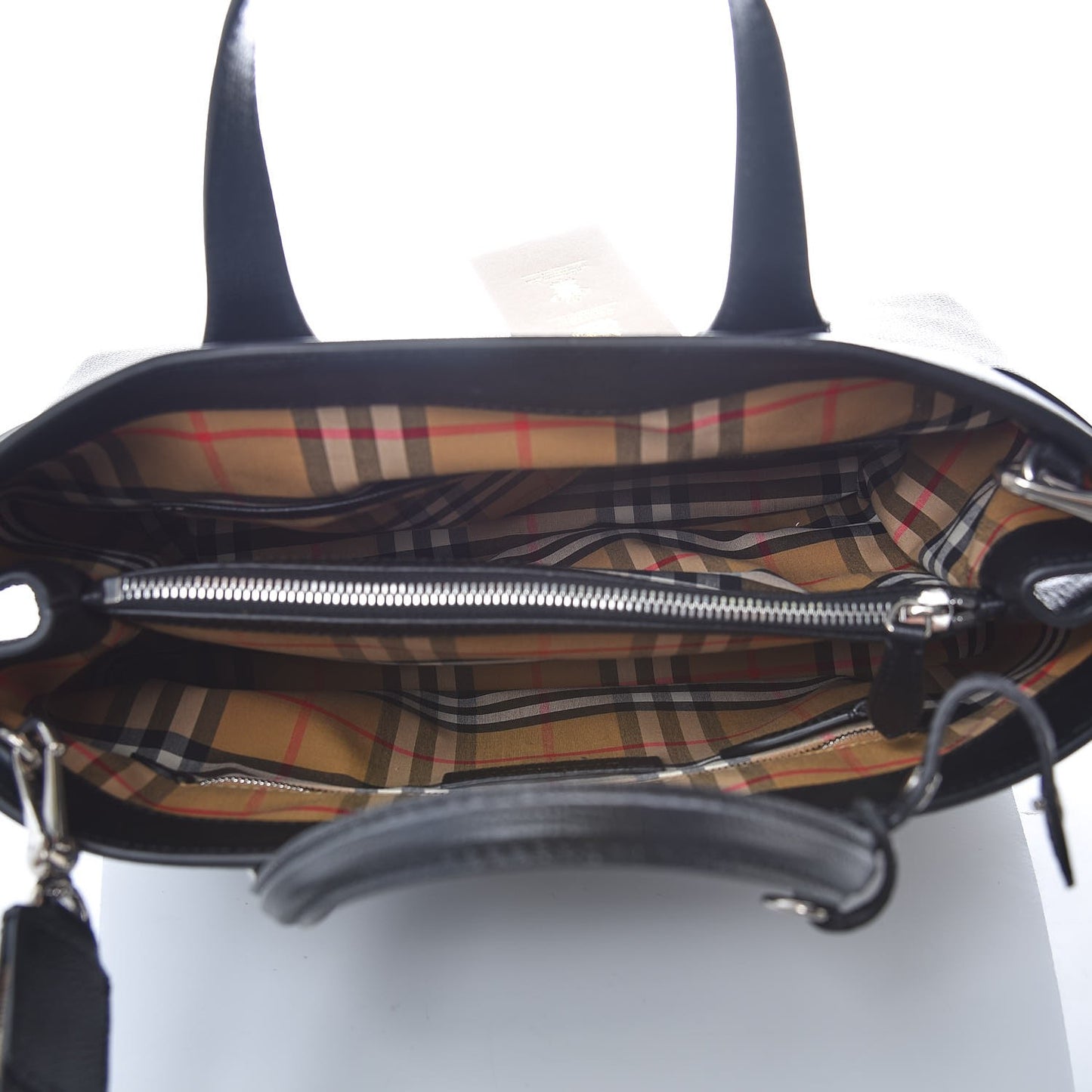 Derby Calfskin Medium Banner Tote Black