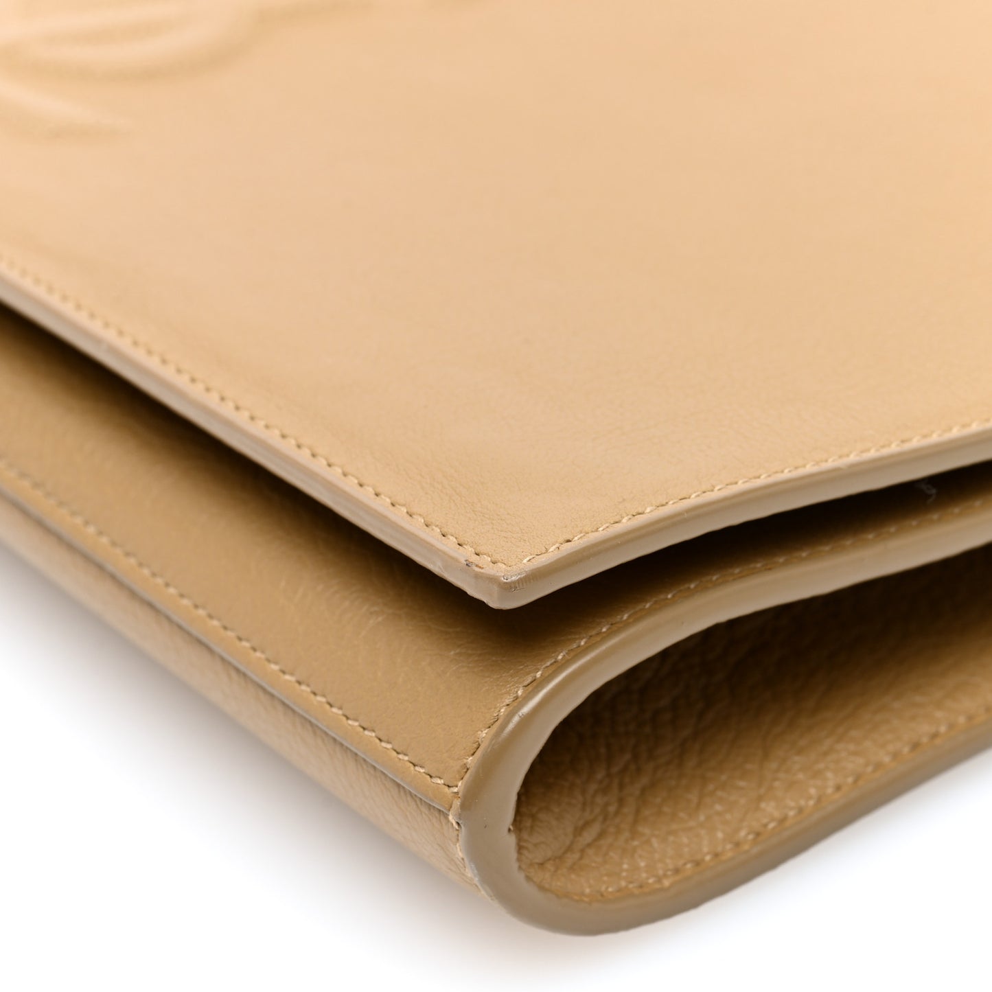 Calfskin Large Belle De Jour Clutch Beige