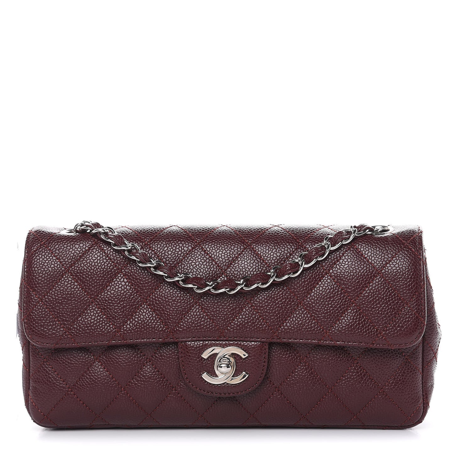 Caviar Quilted East West Flap Bordeaux