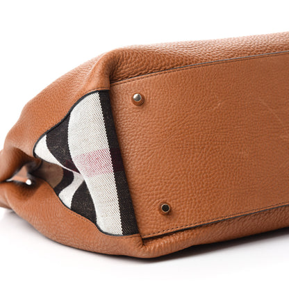 Burberry Grainy Calfskin House Check Medium Maidstone Saddle Brown 6 of 11