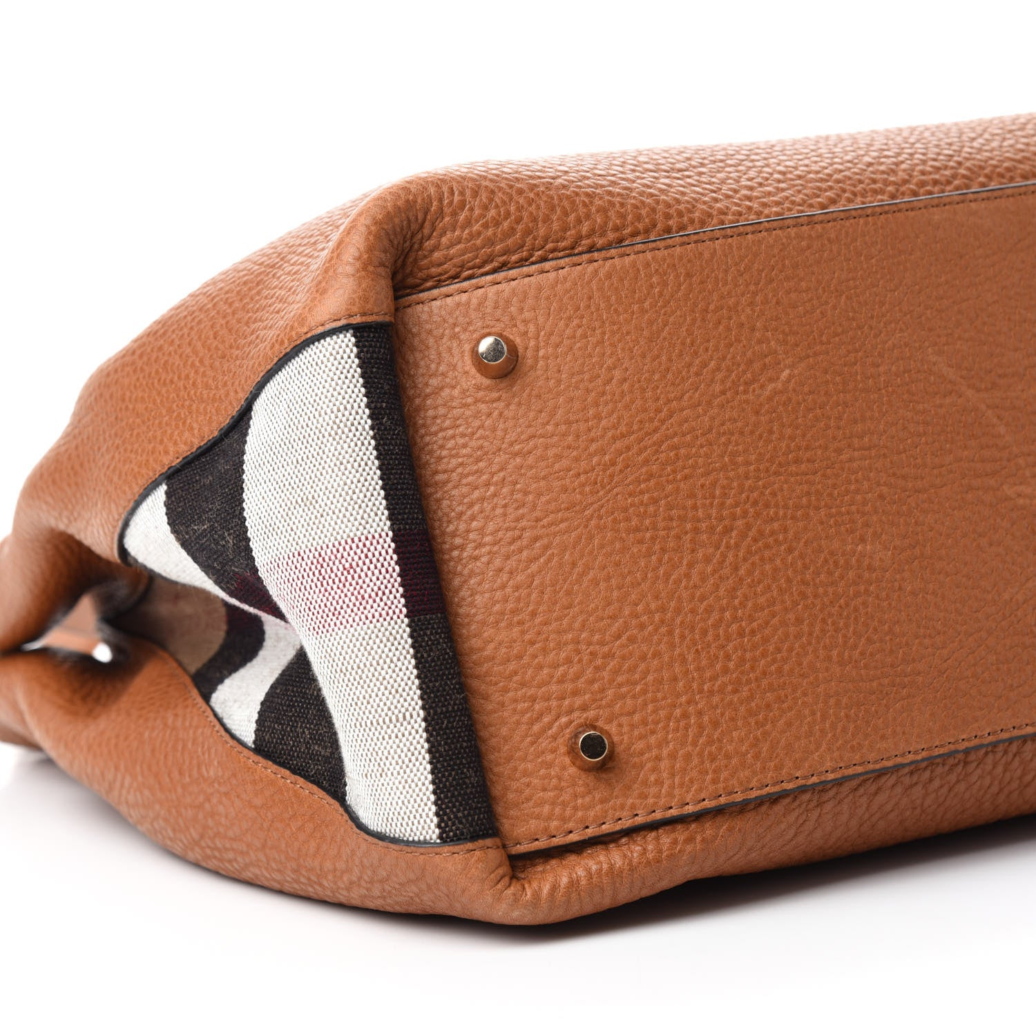 Burberry Grainy Calfskin House Check Medium Maidstone Saddle Brown 6 of 11