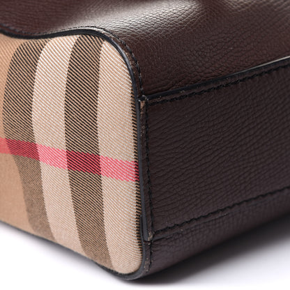 Burberry Grainy Calfskin House Check Ethan Satchel Oak Brown 11 of 13
