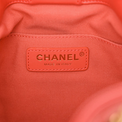 Chanel Lambskin Resin Quilted Small Pearl Samba Bucket Bag Dark Pink 6 of 10