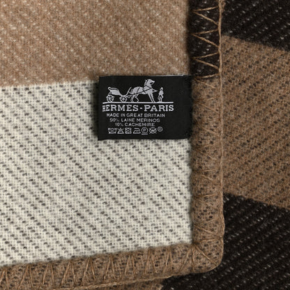 Hermes Wool Cashmere Brandebourgs Blanket Ecorce 3 of 3