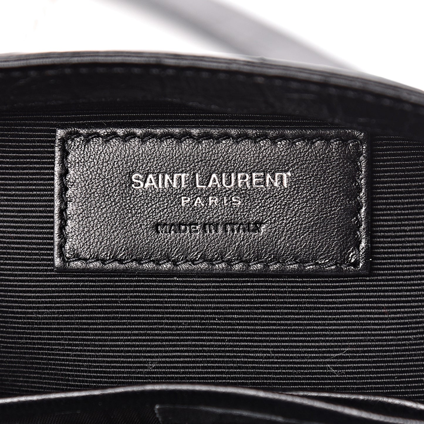 Calfskin Crocodile Embossed Baby Monogram Classic Chain Bag Black