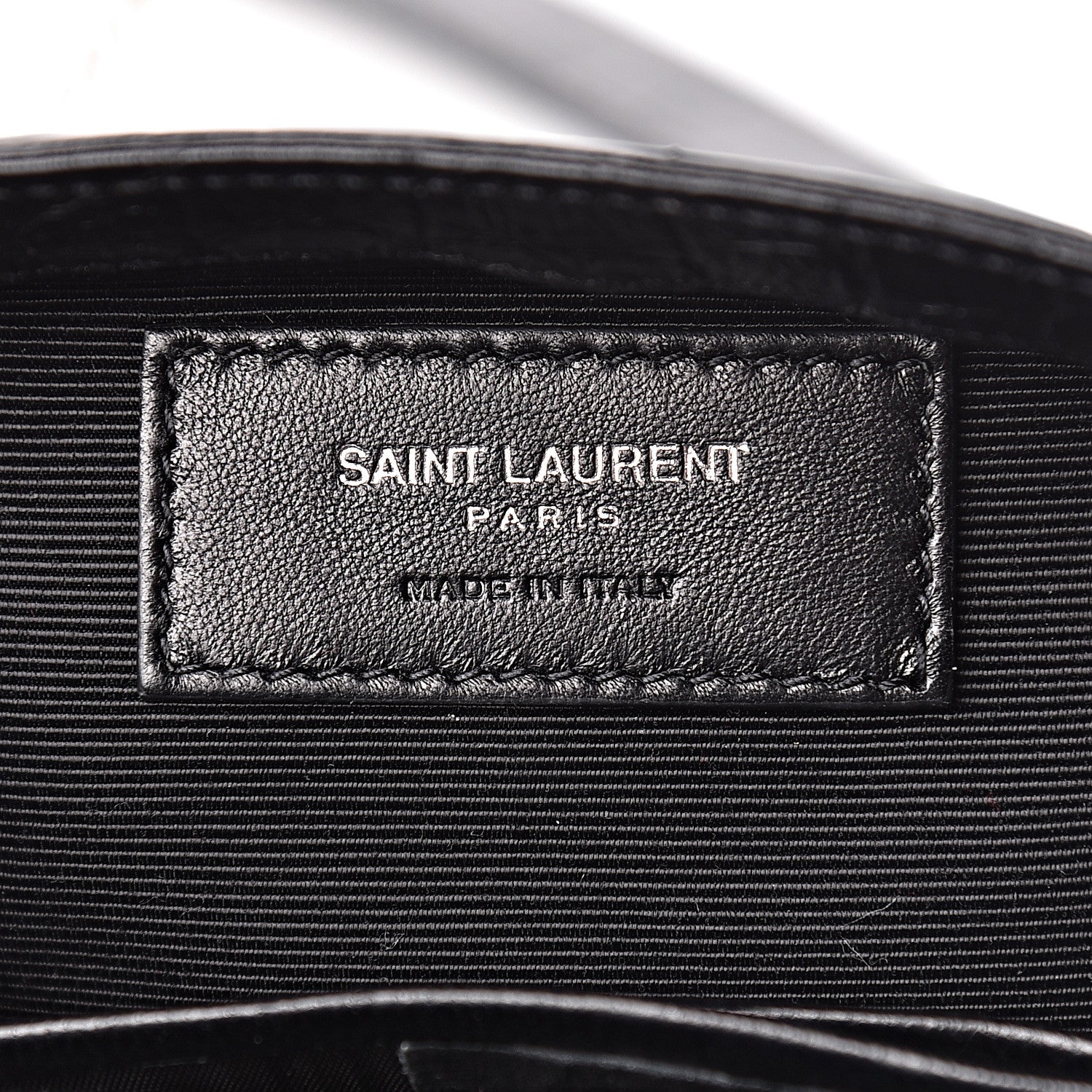 Saint Laurent Calfskin Crocodile Embossed Baby Monogram Classic Chain Bag Black 7 of 10