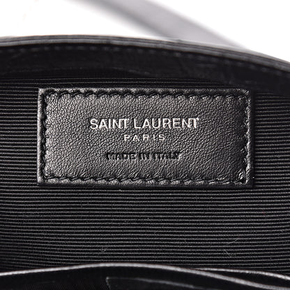 Saint Laurent Calfskin Crocodile Embossed Baby Monogram Classic Chain Bag Black 7 of 10