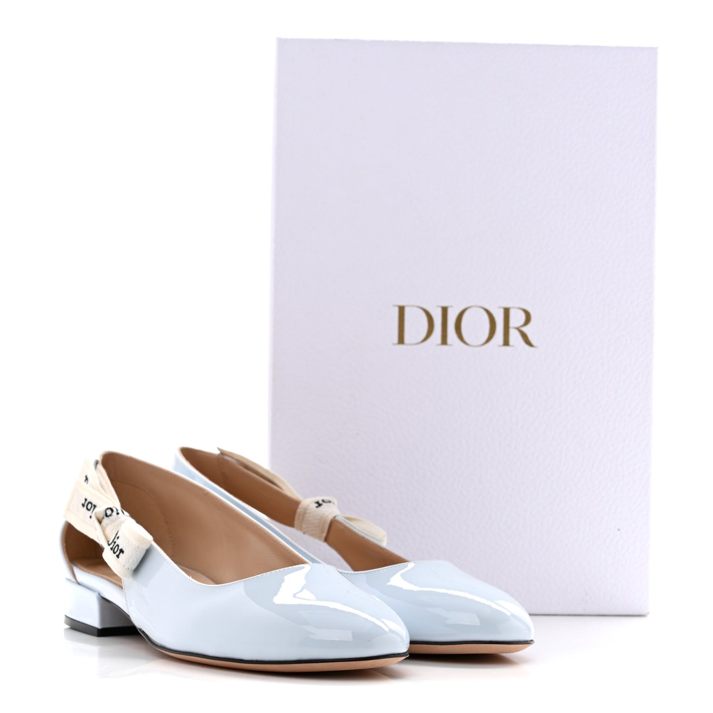 Patent Calfskin J'Adior 20mm Pumps 37.5 Ice Lagoon