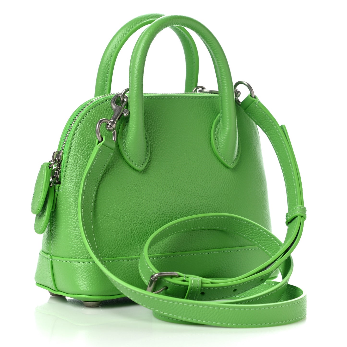 Grained Calfskin XXS Ville Top Handle Bag Light Green Fuchsia