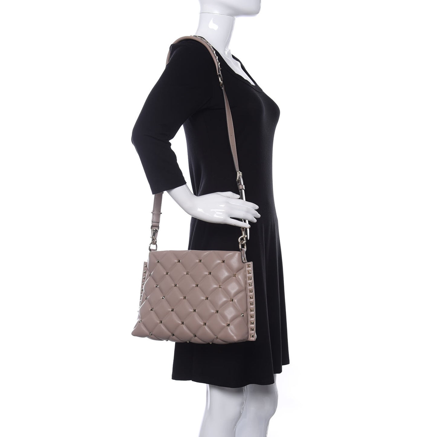 Nappa Candystud Shoulder Bag Poudre