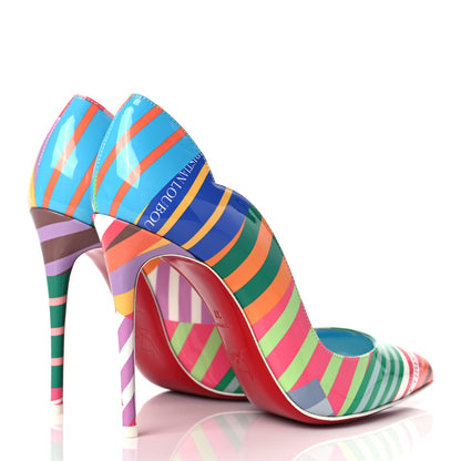 Christian Louboutin Patent Striped Hot Chick 100 Pumps 37 Multicolor 4 of 7