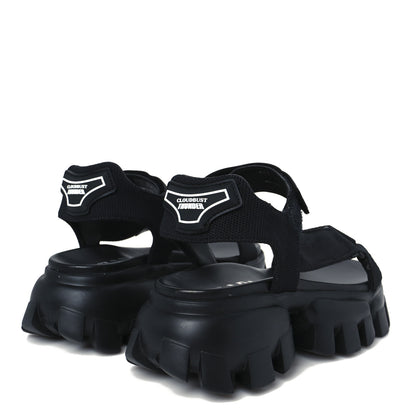 Prada Nappa Logo Embossed Thunder Sole 50mm Sport Sandals 35.5 Black 5 of 10