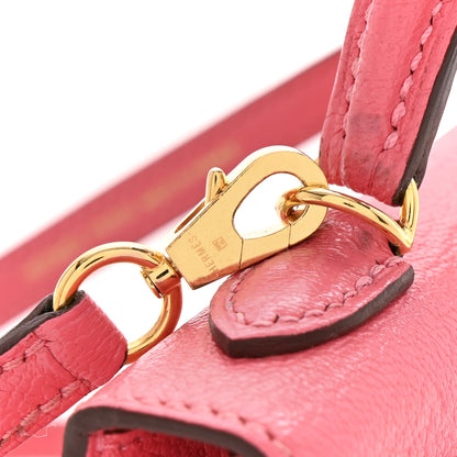 Hermes Chevre Mysore Mini Kelly Sellier 20 Rose Lipstick 11 of 13