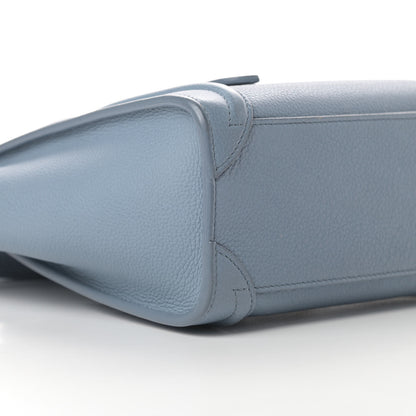 Celine Drummed Calfskin Nano Luggage Blue 9 of 16
