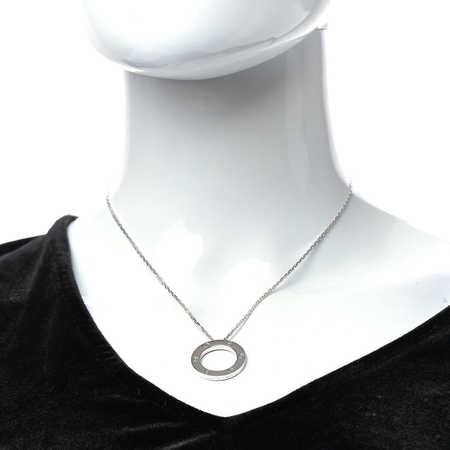 18K White Gold LOVE Pendant Necklace