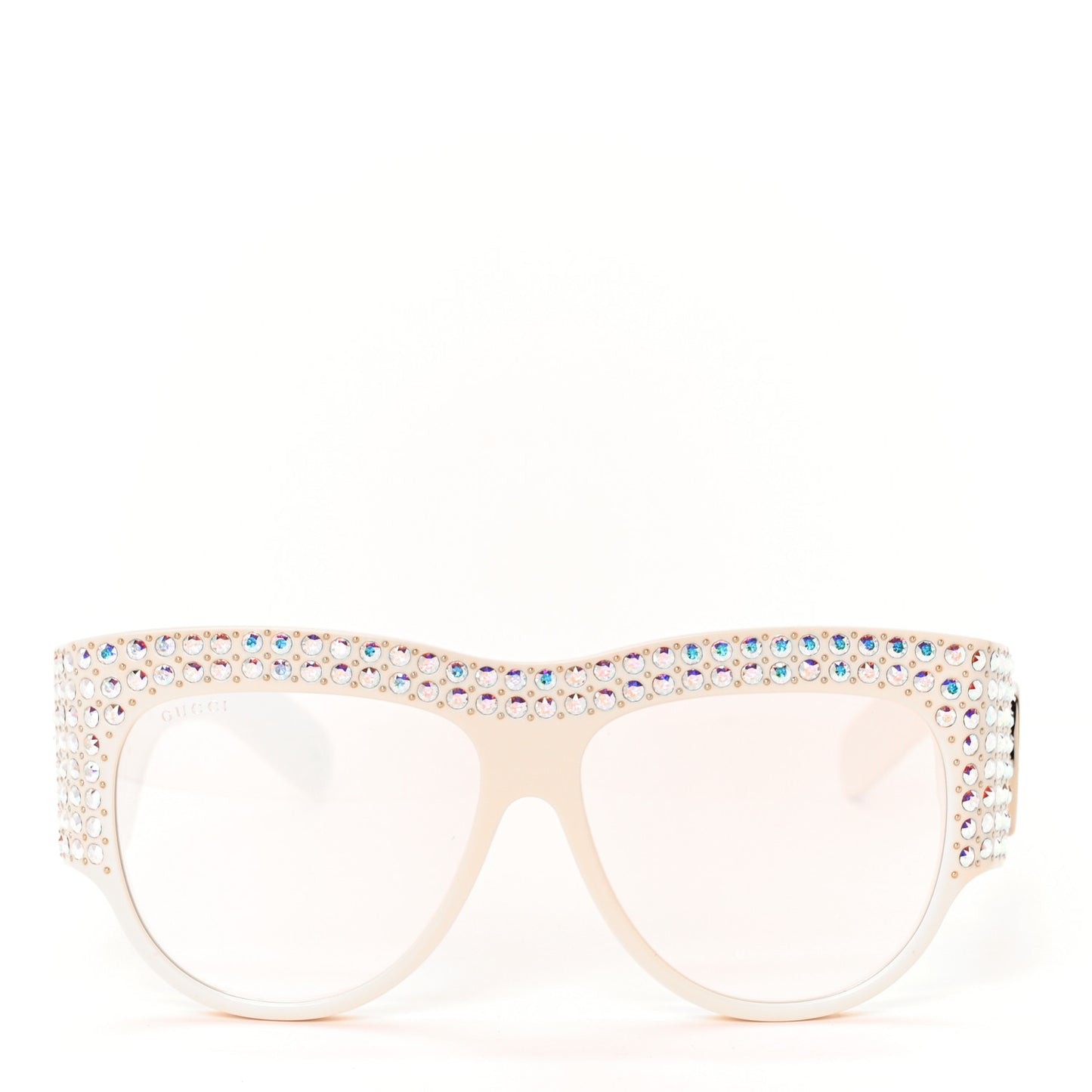 Acetate Crystal Oversize Hollywood Forever Sunglasses GG0144S Ivory
