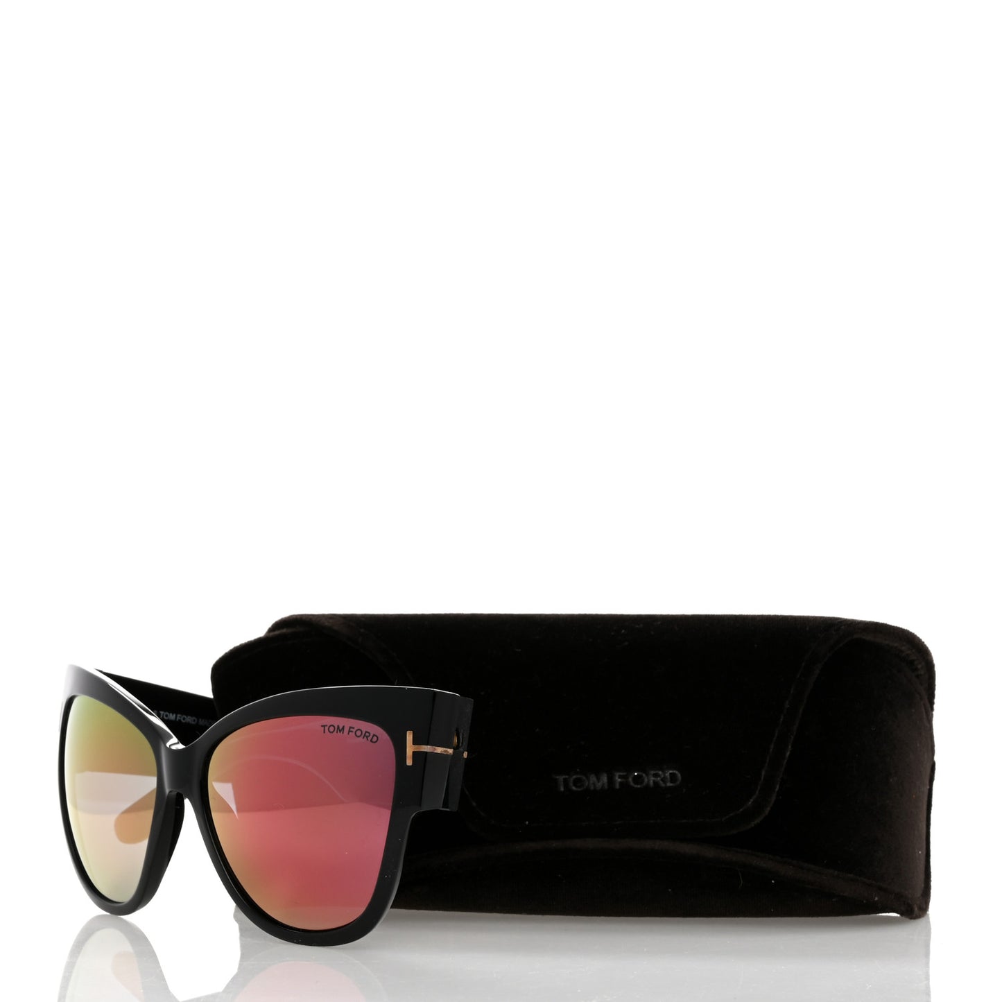 Acetate Anoushka Cat Eye Sunglasses TF371 Black