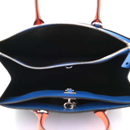 Louis Vuitton Calfskin City Steamer MM Black Blue Orange 5 of 9