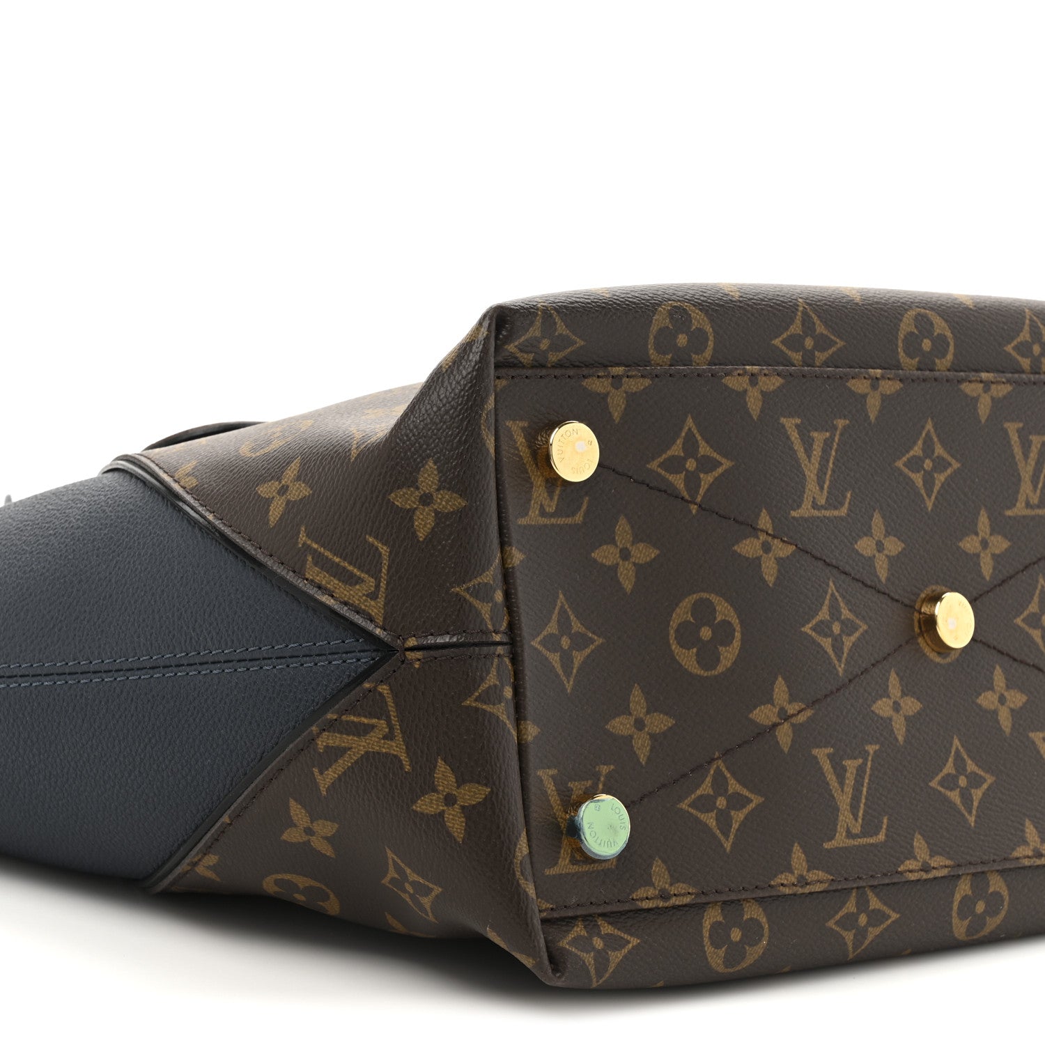 Louis Vuitton Ostrich Snakeskin Monogram Majestueux Tote MM Blue 8 of 9