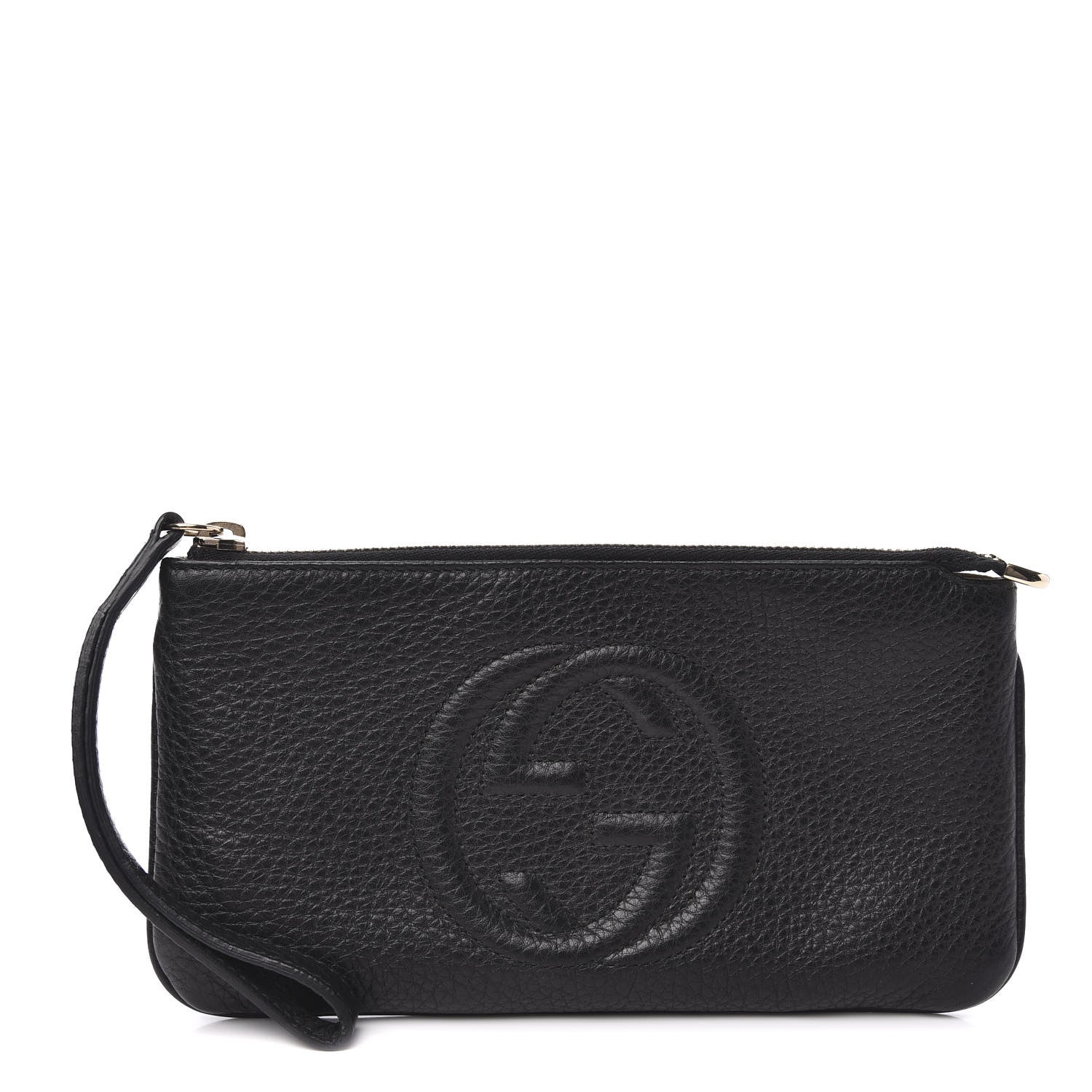 Gucci Pebbled Calfskin Soho Wristlet Black 1 of 7