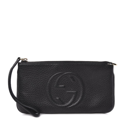 Gucci Pebbled Calfskin Soho Wristlet Black 1 of 7