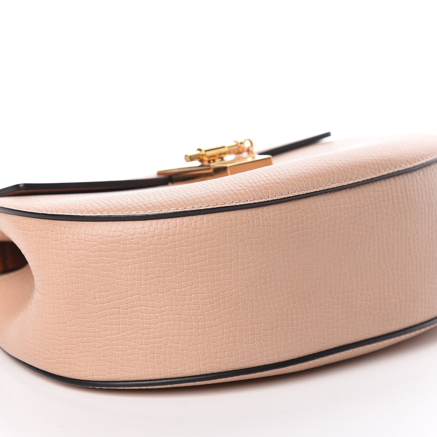Grained Calfskin Lambskin Bi-Color Drew Shoulder Bag Powder Beige Mustard