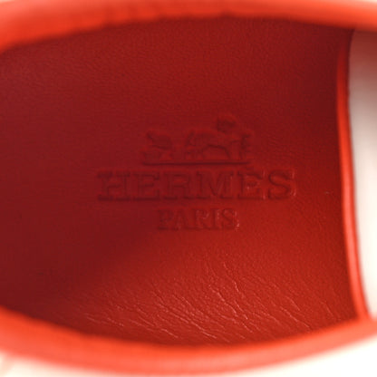 Hermes Calfskin Womens Voltage Sneakers 37 White Orange 7 of 8
