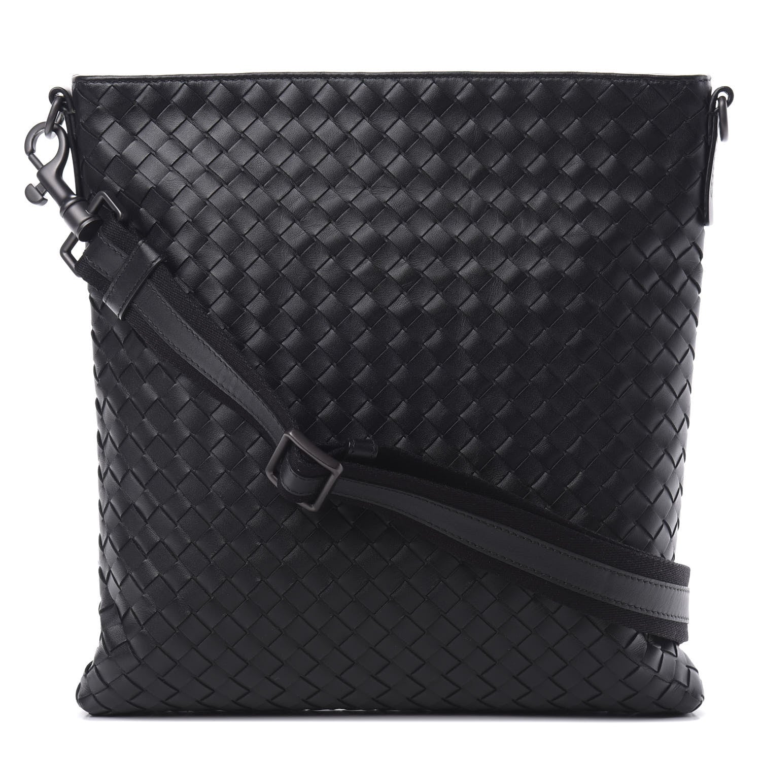 Bottega Veneta Nappa Intrecciato VN Crossbody Messenger Bag Black 1 of 10