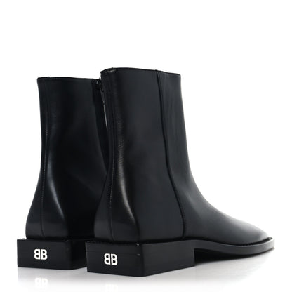 Balenciaga Calfskin Soft Rim Ankle Booties 37 Black 5 of 9