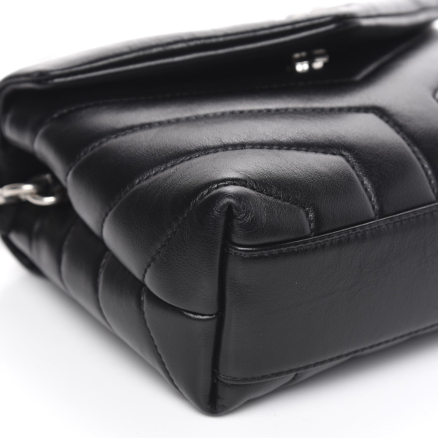 Calfskin Y Quilted Monogram Toy Loulou Crossbody Bag Black