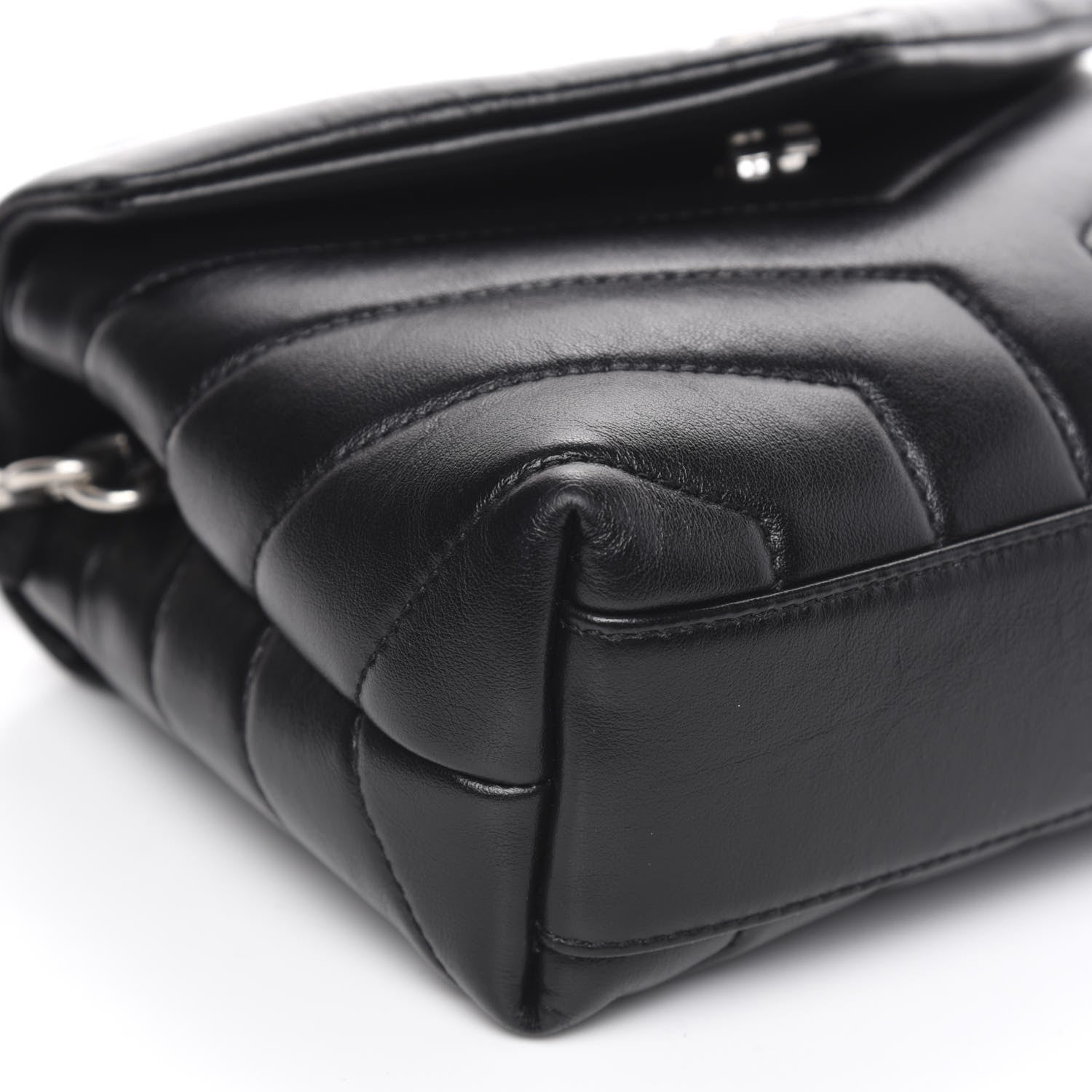 Saint Laurent Calfskin Y Quilted Monogram Toy Loulou Crossbody Bag Black 8 of 10