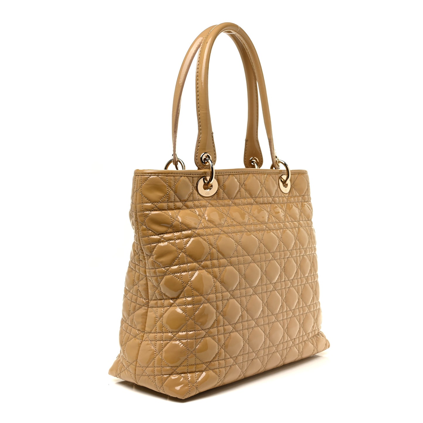Patent Cannage Dior Tote Beige