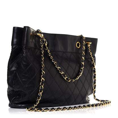 Chanel Lambskin Stitched Shopper Tote Black 6 of 21