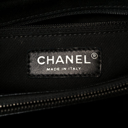 Chanel Metallic Goatskin Quilted Small City Rock Shopping Tote Black 6 of 10